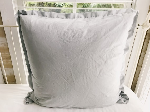 Zen Grey Euro Pillow Sham: 26x26 Tailored Farmhouse Cover