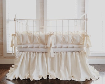 cream crib bedding set