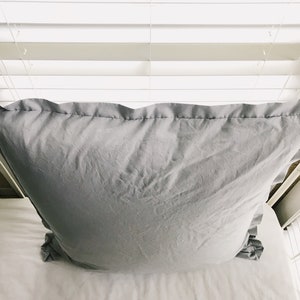 Zen Grey Euro Pillow Sham: 26x26 Tailored Farmhouse Cover afbeelding 8