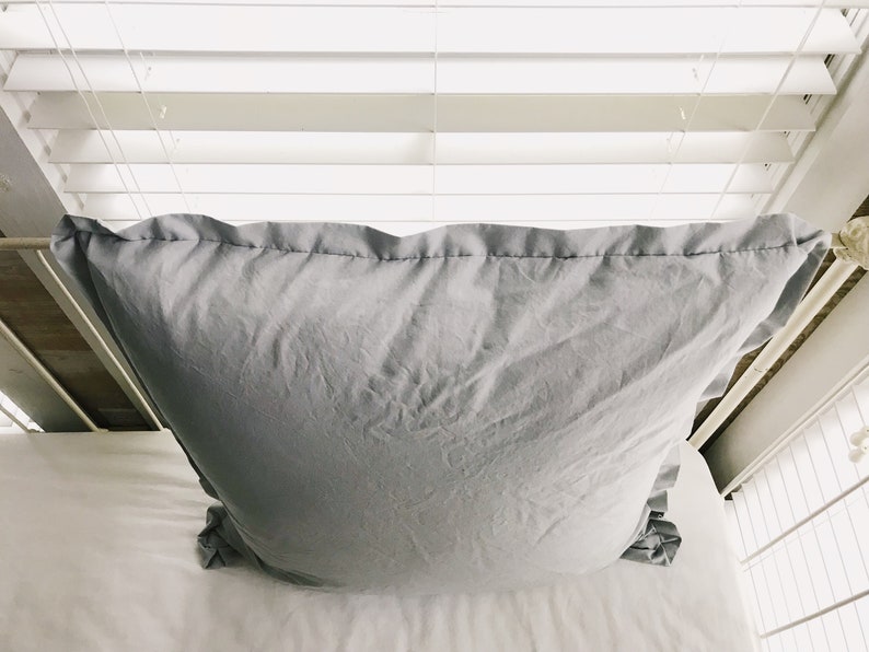 Zen Grey Euro Pillow Sham: 26x26 Tailored Farmhouse Cover afbeelding 8