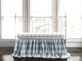 Blue Buffalo Check Crib Skirt: Farmhouse Nursery Bedding