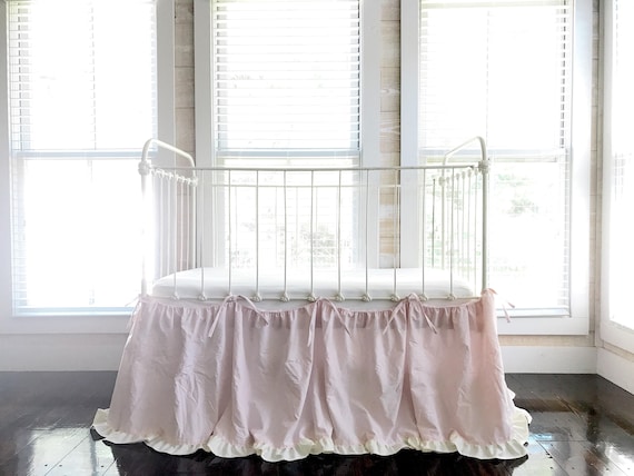pink crib dust ruffle