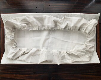 Gray Buffalo Check Changing Pad Cover: Neutral Nursery Decor
