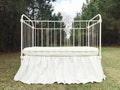 Boy or Girl Ivory Crib Skirt, Woodlands Nursery Bedding, Neutral Baby Bed Skirt