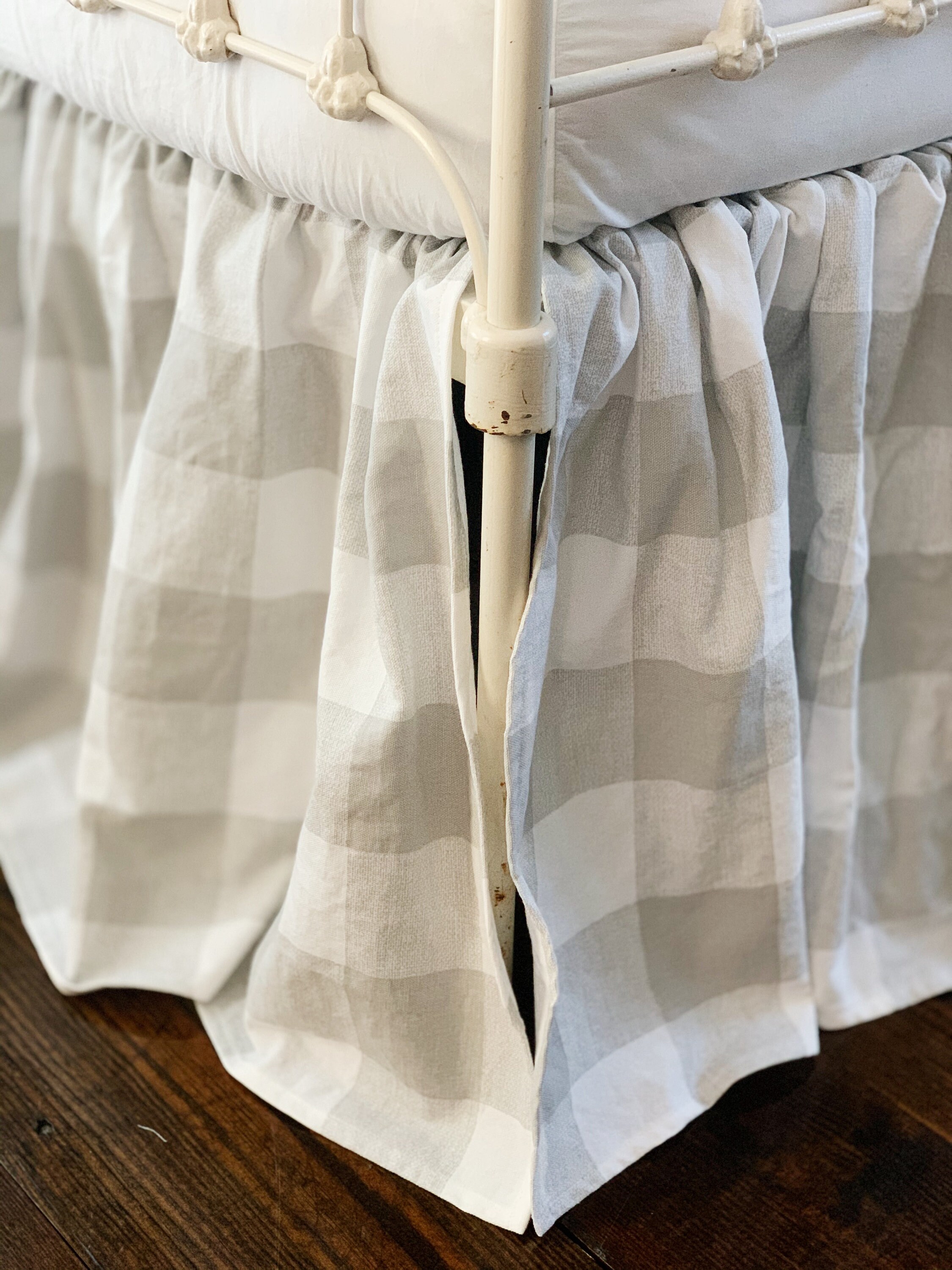 Grey Buffalo Check Crib Skirt Plaid Crib Skirt Baby Bed Etsy