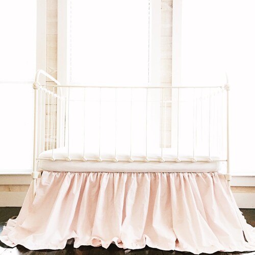 Baby Girl Ruffle Crib Bed Set White Ruffled Crib Skirt Pink Etsy