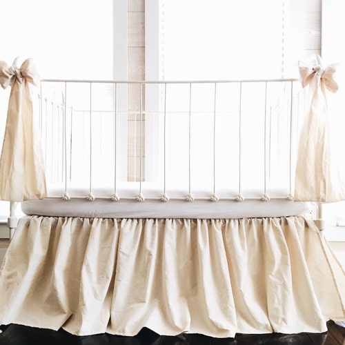 Natural Farmhouse Baby Crib Bedding Set Boy Girl Neutral Crib Etsy