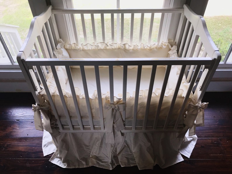 Mini Crib Bedding Set Neutral Baby Bed Crib Skirt Crib Etsy