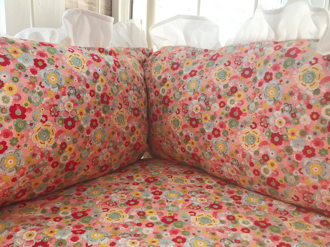 Floral Nursery Bedding Crib Bumper and Skirt Set Girl Crib Etsy