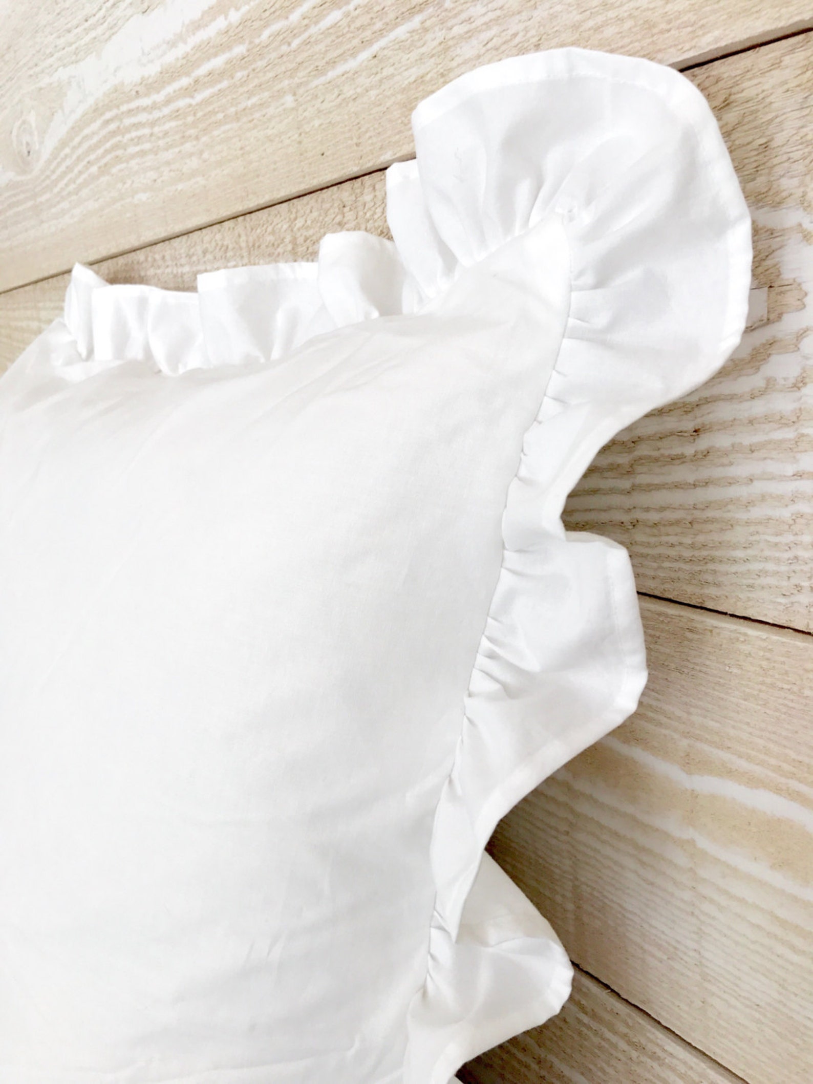 White Euro Sham Pillow Cover 26x26 Farmhouse Ruffle Euro Etsy