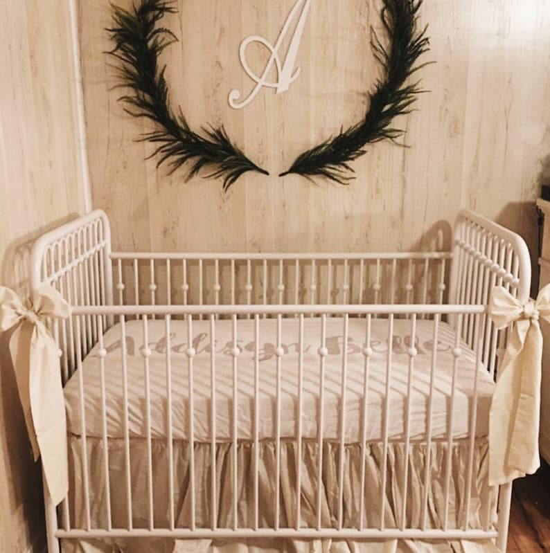Natural Farmhouse Baby Crib Bedding Set Boy Girl Neutral Crib Etsy