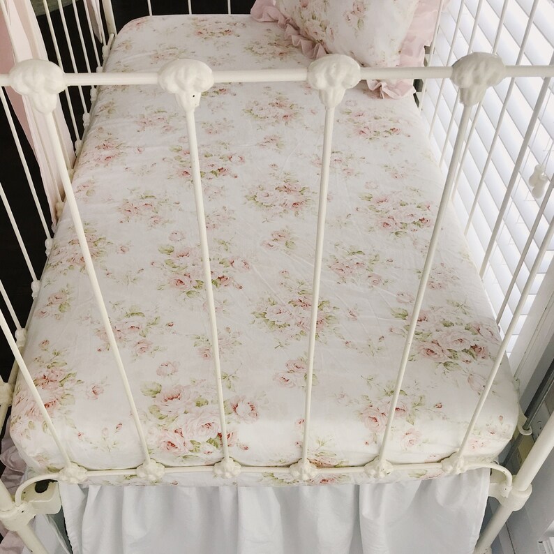 Floral Crib Sheet Girl Crib Sheet Fitted Crib Sheet Girl Etsy