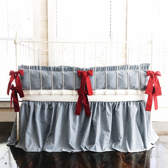 gingham crib bedding