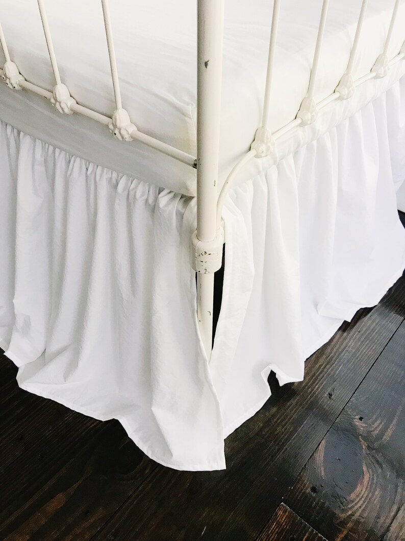 White Farmhouse Crib Skirt White Baby Bed Skirt Crib Skirt Etsy