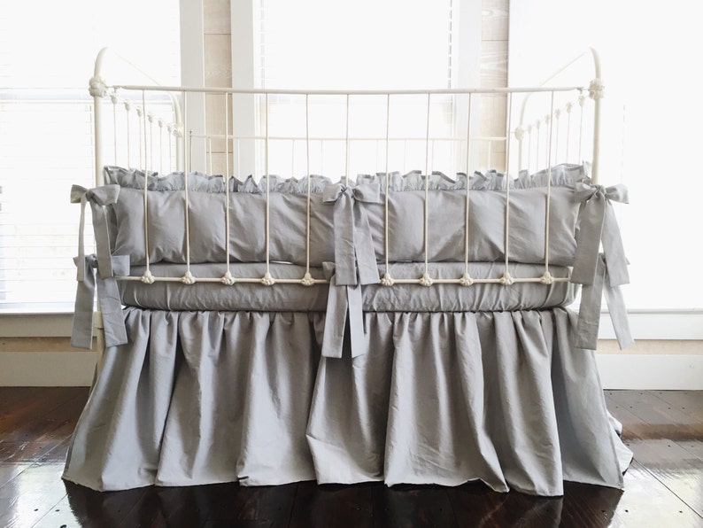 Farmhouse Crib Bedding Set Gray Crib Bedding Baby Boy Crib Etsy