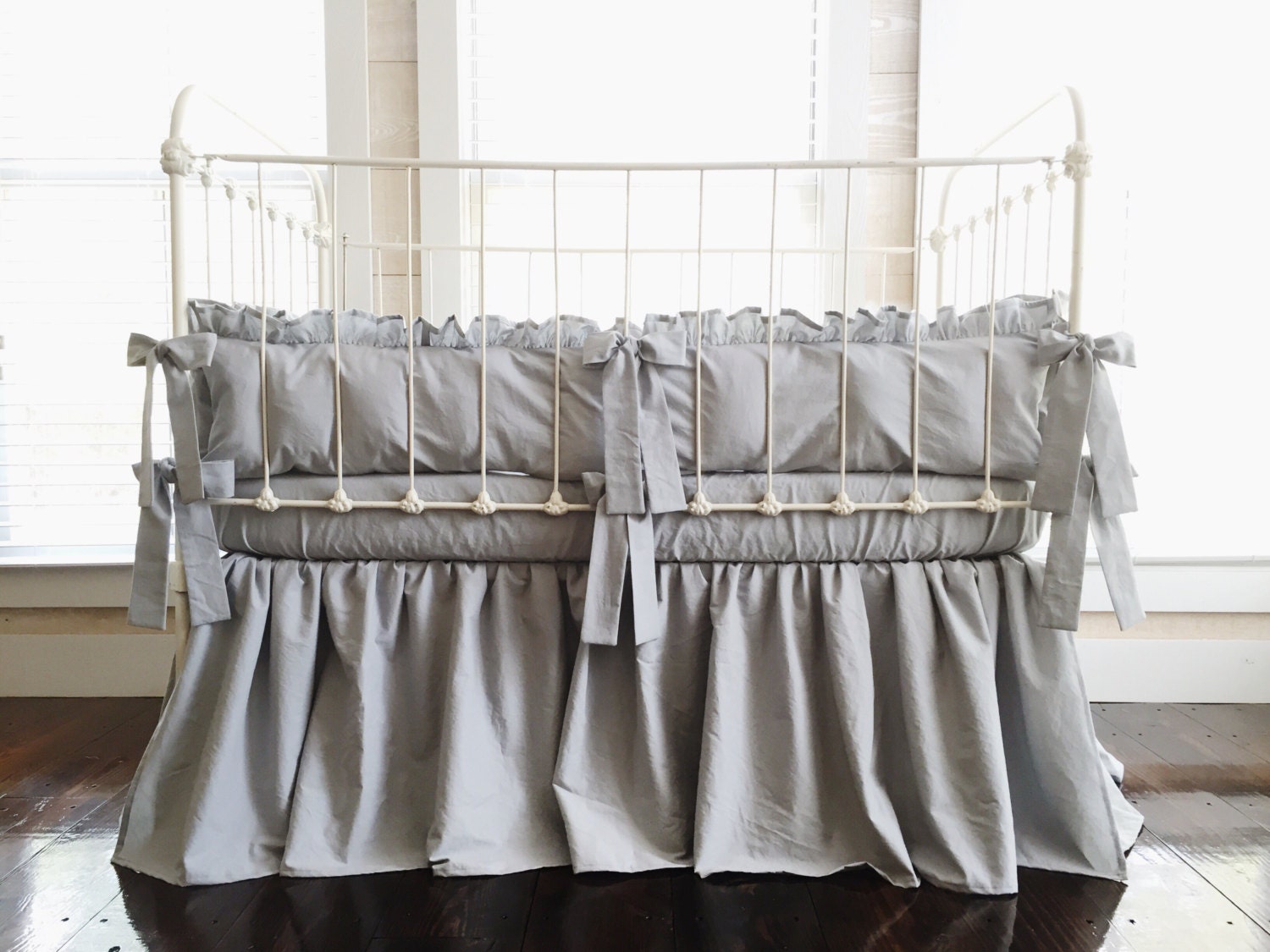 Farmhouse Crib Bedding Set Gray Crib Bedding Baby Boy Crib Etsy