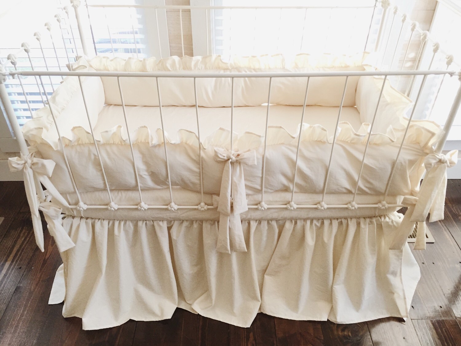Natural Farmhouse Crib Bedding Set Neutral Baby Bedding Etsy