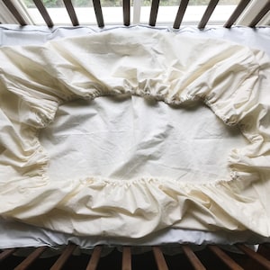 Ivory Mini Crib Sheet for Boy or Girl, Mini Crib Bedding, Neutral Nursery Decor