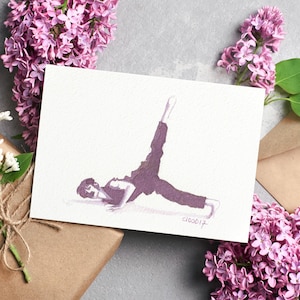 Piccolo acquerello originale e unico Inchiostro seppia naturale su cornice Formato cartolina Ballerino di danza moderna Commedia musicale