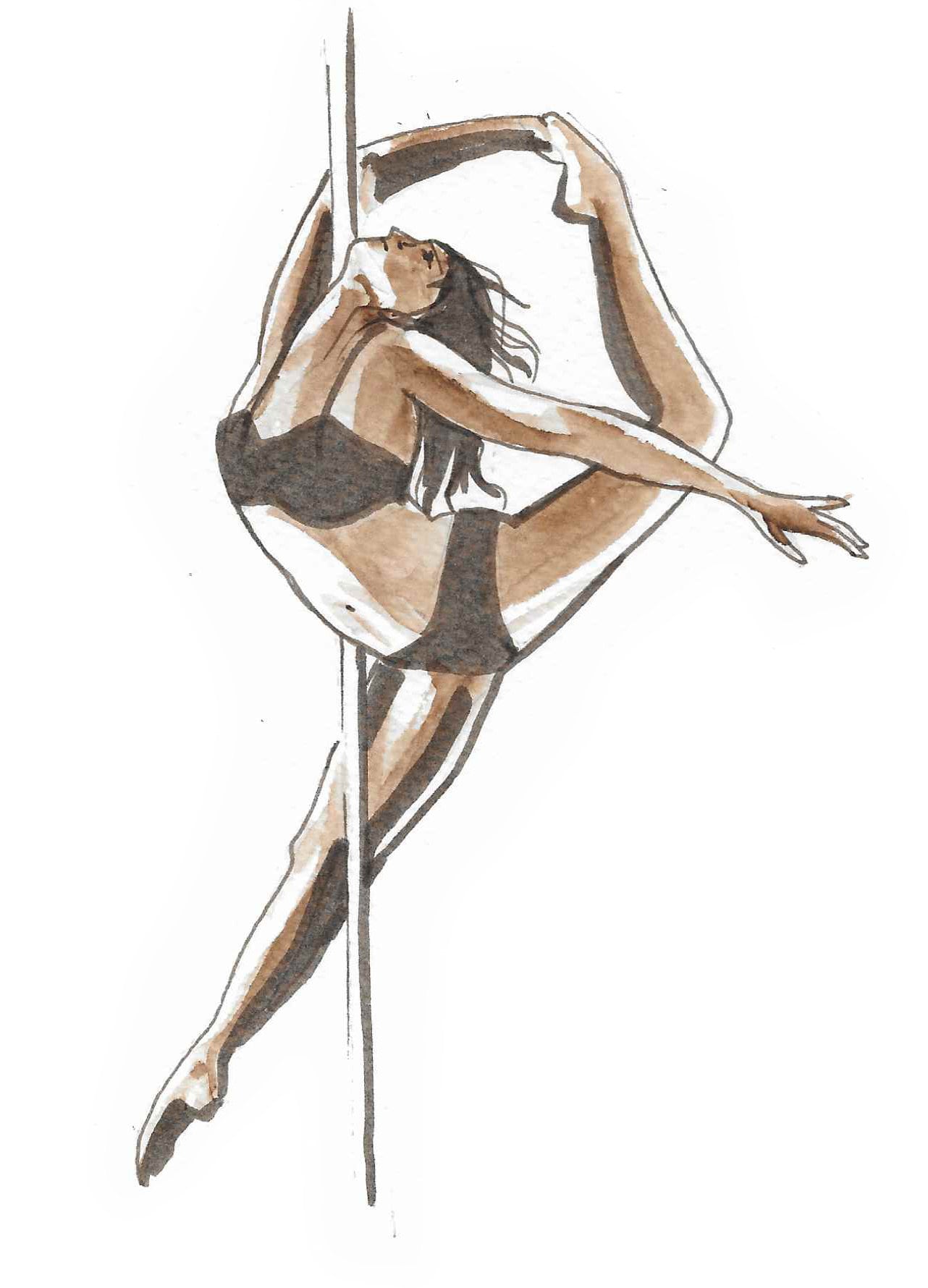 Pole dancer drawing