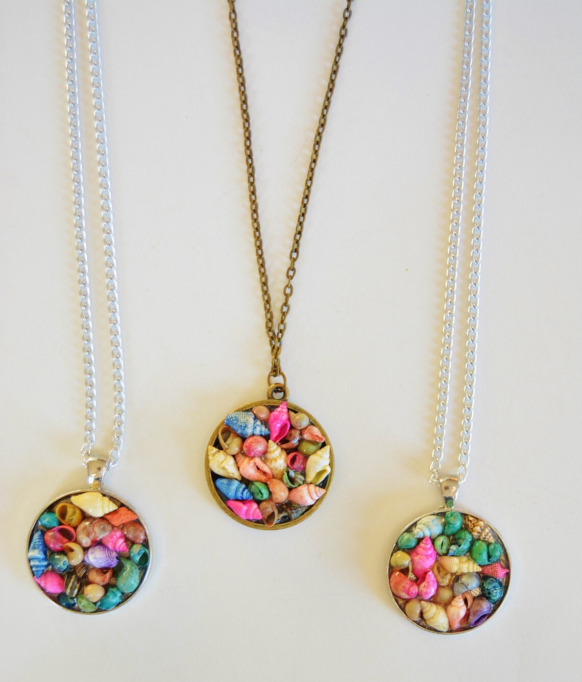 Colorful Seashell Necklace Beach Jewelry Bib Necklace Etsy