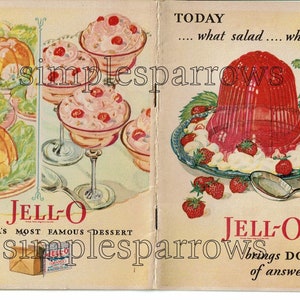 Folleto de recetas de gelatina de la década de 1920 DESCARGA INSTANTE libro de cocina vintage imprimible