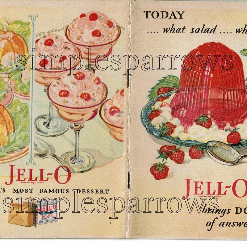 Vintage Jello Cook Book - Etsy