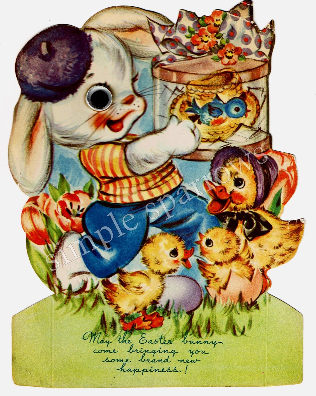 Vintage Printable Easter Bunny INSTANT DOWNLOAD 1940s - Etsy