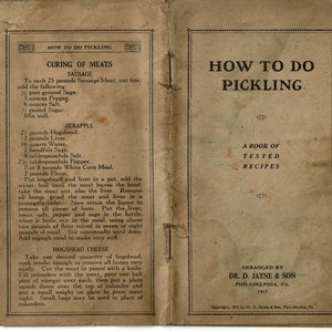 antique pickling cookbook DIGITAL DOWNLOAD printable 1910s