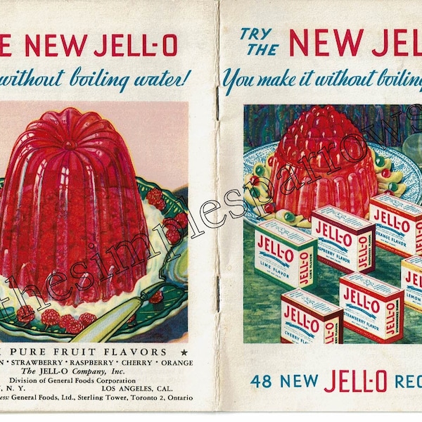 1930s jello recipe booklet INSTANT DOWNLOAD vintage 30s