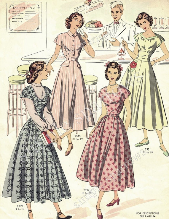 vintage 1940s fashion ad INSTANT DOWNLOAD printable