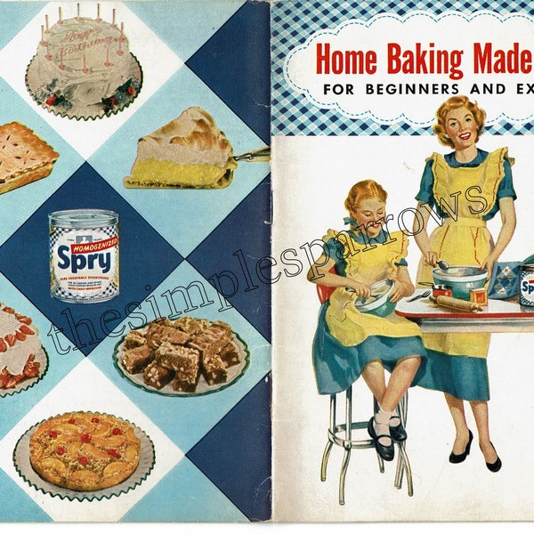 1950s baking recipe booklet INSTANT DOWNLOAD vintage 50s cookbook