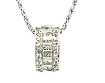 White Gold Diamond Slide Pendant