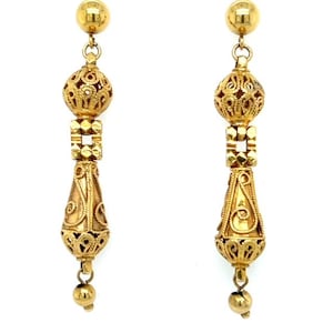 Etruscan Revival Hanging Earrings