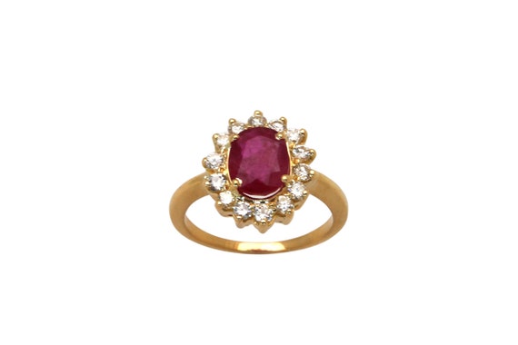 Ruby and Diamond Cocktail Ring - image 1