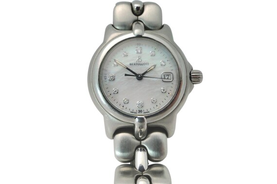 Silver Bertolucci Watch Bertolucci Pulchra Silver Diamond Dial Steel 28mm Quartz  main image 4