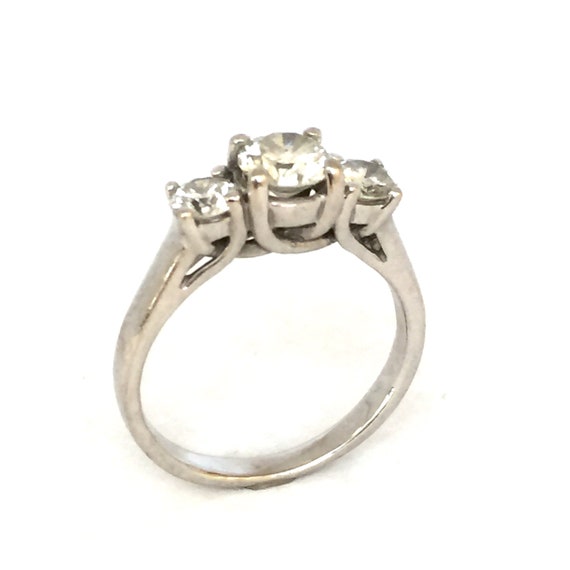 White gold 3 diamond best sale ring