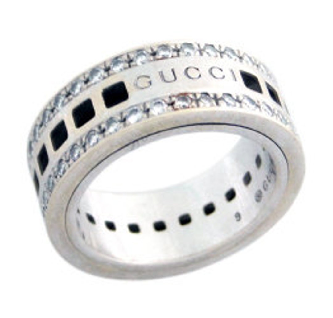 Gucci White Gold Diamond Ring - Etsy