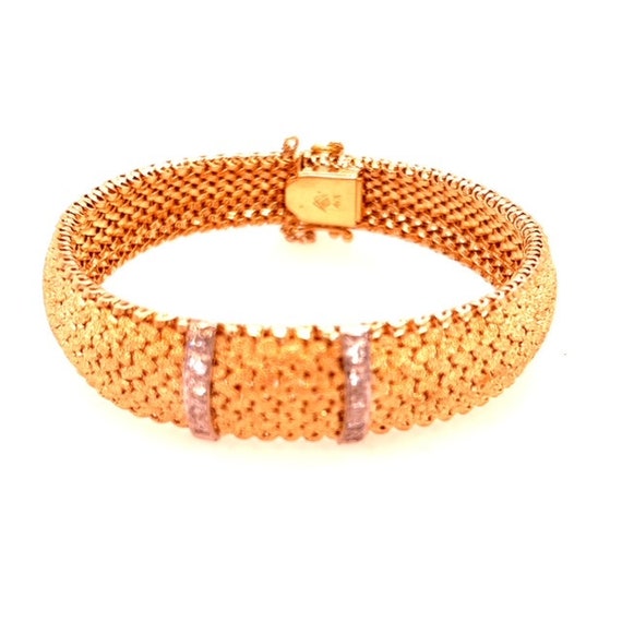 Yellow Gold Dress Bracelet with Diamonds - image 1