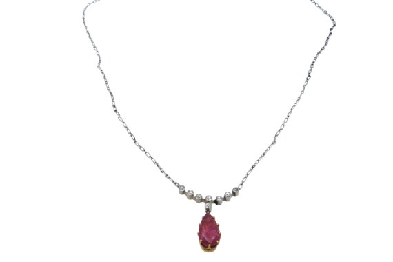 Antique Diamond and Ruby Pendant - image 2