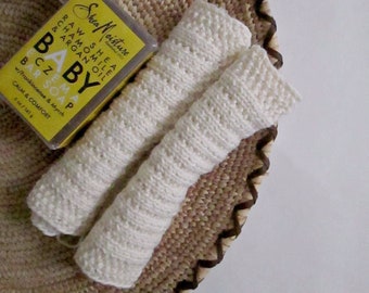 Organic Cotton Washcloths (Set of 2), Hand Knit ∙ Baby Washcloths ∙ Baby Gift