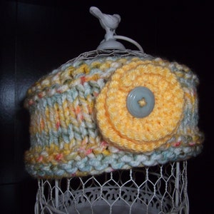 Knit Headband with Snowflower