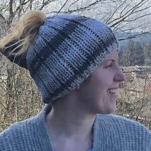 Messy Bun Knit Hat