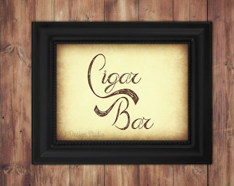 Cigar Bar Sign, Instant Download, Printable wedding reception sign, lounge sign, vintage wedding, DIY Wedding, reception sign, smoke