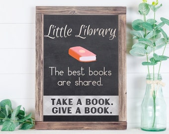 Little Library Printable - The Best Books are Shared - sign or poster for free little library