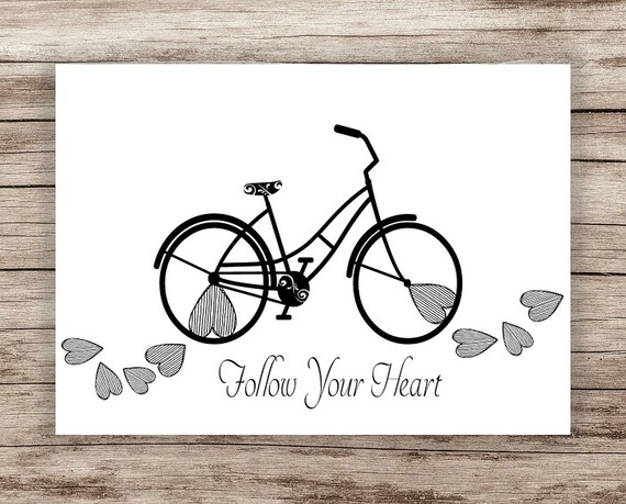 Follow Your Heart Printable Inspirational Typography Print | Etsy