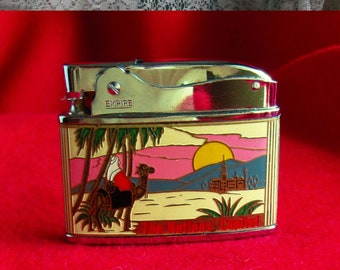 SHRINERS POCKET LIGHTER, Washington dC Almas Temple 60s Vintage Shriners Lighter, 1 of Oldest UsA Temple Built Early 1930s, Hand Painted