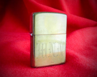 ZIPPO BRASS LIGHTER, Vintage 90s Engraved Pocket Lighter, Engraved wi MnN Initials, Top Nice Snap, Smooth Move Mechanism  Zippo Guarantee,