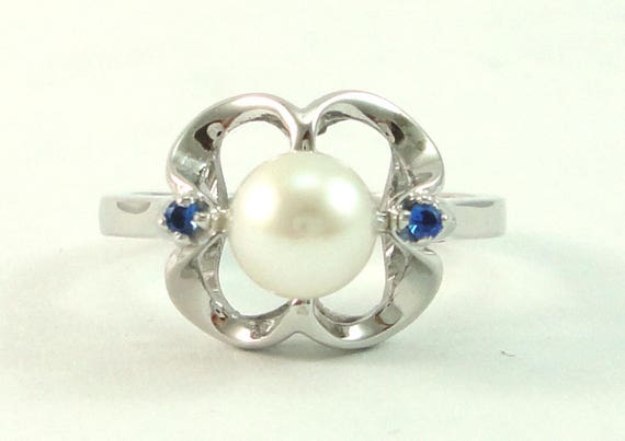 Pearl Ring, Pearl Ring Sapphire, Pearl Ring White