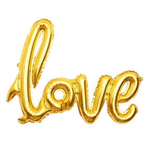 Gold GIANT 30&quot; love Balloon W/ HAND PUMP - Bridal Shower